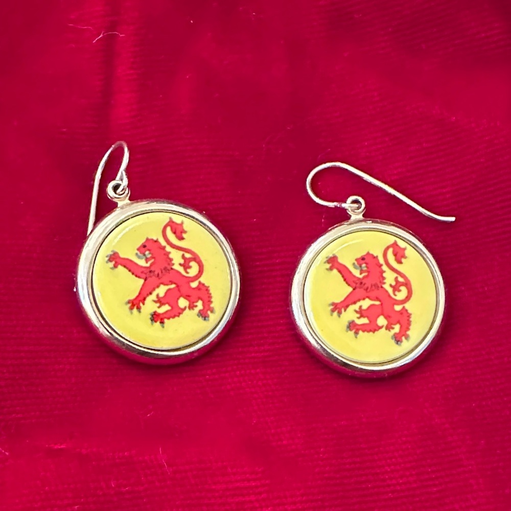 Yellow and Red Lion Earrings